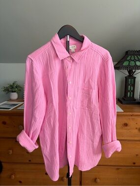 J. Crew Lightweight Pink Button-Up Shirt